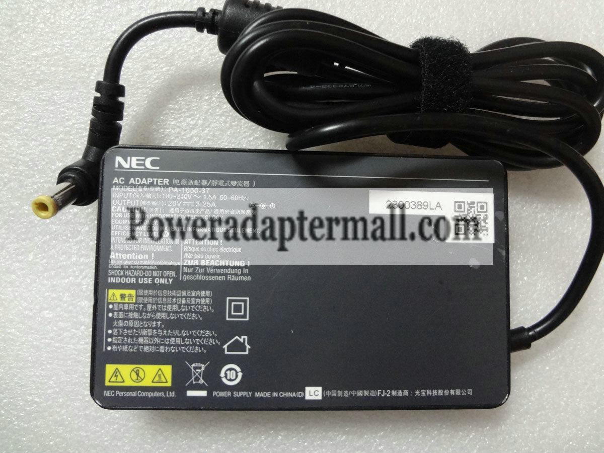 New Original 20V 3.25A Lenovo NEC PA-1650-37 AC power adapter